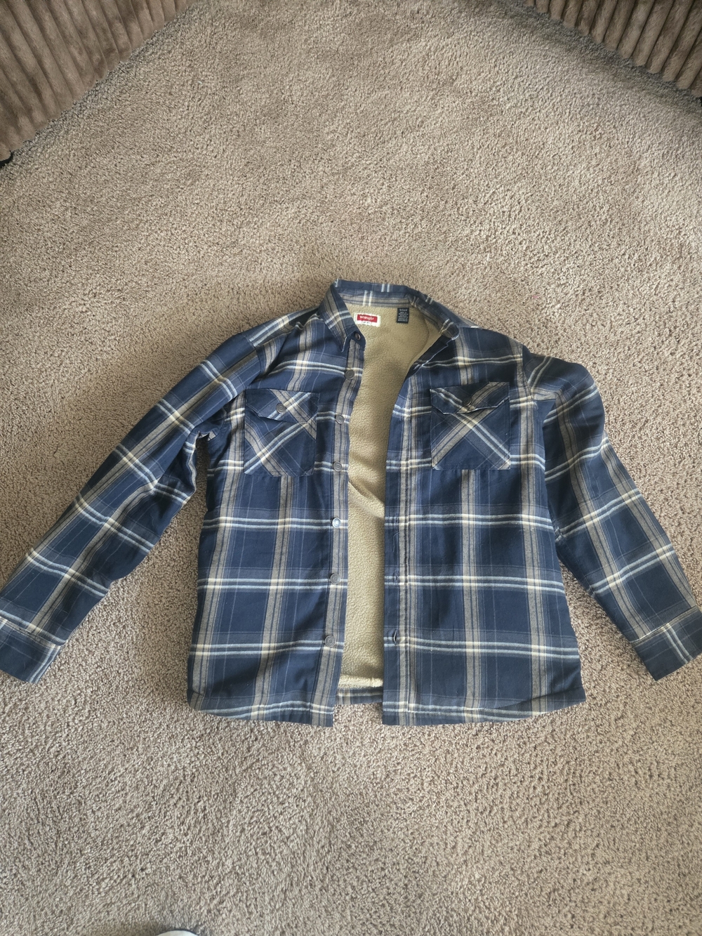 Wrangler Blue Plaid Lined Jacket